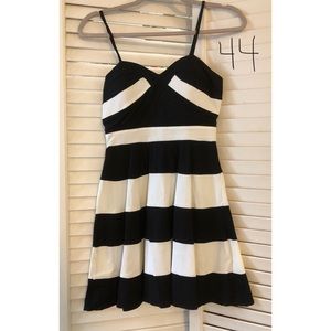 Harper black and white striped dress